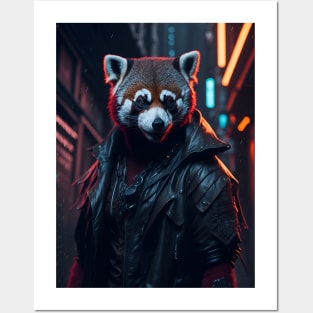 Red Panda Rain Rebel Posters and Art